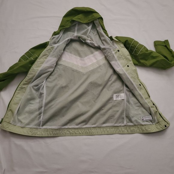 Columbia Girls Youth Full Zip Windbreaker Raincoat Jacket Green/White Size 18/20 - Picture 13 of 16